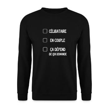 ça dépend - Sweat-shirt Unisexe - noir - Devant - Alina (178cm) & Michal (187cm)