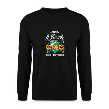 Keto-Diät - Unisex Pullover - Schwarz - Vorne - Alina (178cm) & Michal (187cm)