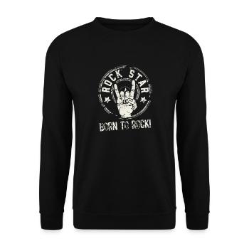 Rock Star - Born to rock! - Unisex Pullover - Schwarz - Vorne - Alina (178cm) & Michal (187cm)
