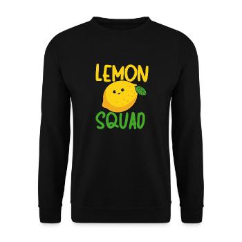 Lemon Squad Tropische Zitrusfrüchte - Unisex Pullover - Schwarz - Vorne - Alina (178cm) & Michal (187cm)