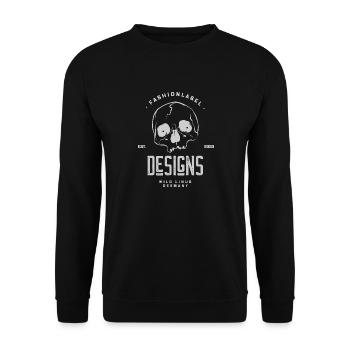 Skull Design I Wild Linus - Unisex Pullover - Schwarz - Vorne - Alina (178cm) & Michal (187cm)