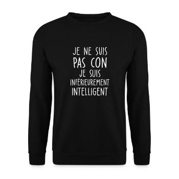 je suis inférieurement intelligent - Sweat-shirt Unisexe - noir - Devant - Alina (178cm) & Michal (187cm)