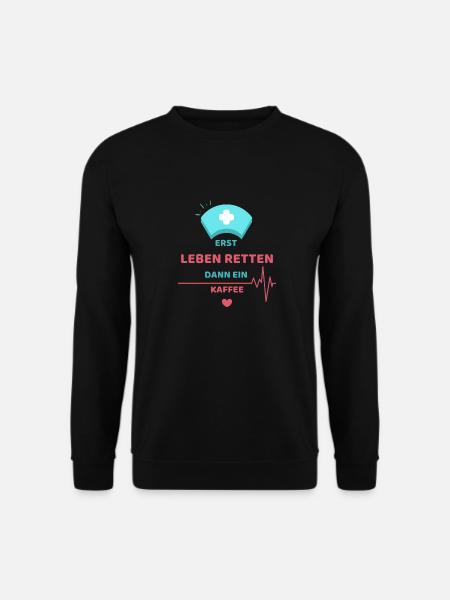 Krankenschwester Tasse mit Lebensretter Spruch - Unisex Pullover - Schwarz