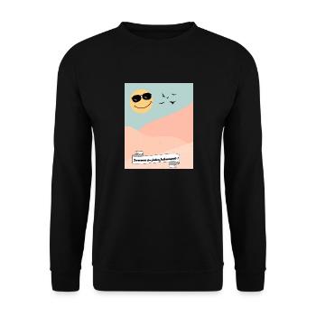 Sommer zu jeder Jahreszeit ! - Unisex Pullover - Schwarz - Vorne - Alina (178cm) & Michal (187cm)