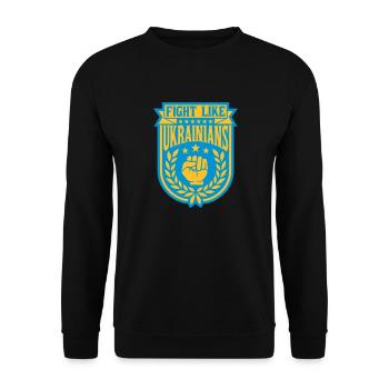 fight like ukrainians quote - Unisex Sweatshirt - black - Front - Alina (178cm) & Michal (187cm)