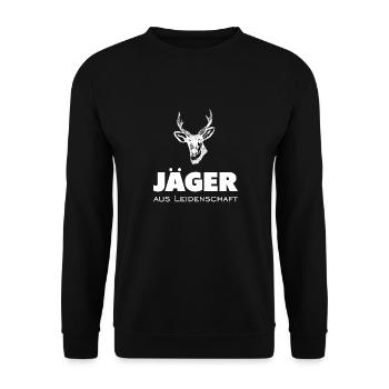 Jäger aus Leidenschaft - Unisex Pullover - Schwarz - Vorne - Alina (178cm) & Michal (187cm)