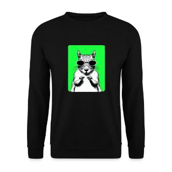 Squirrel Sunglasses Animal Cute Funny Cool 4 - Unisex Sweatshirt - black - Front - Alina (178cm) & Michal (187cm)