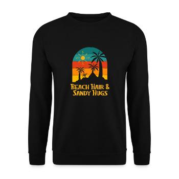 Beach Hair and Sandy Hugs Ocean Beach Lover Sea - Unisex Sweatshirt - black - Front - Alina (178cm) & Michal (187cm)