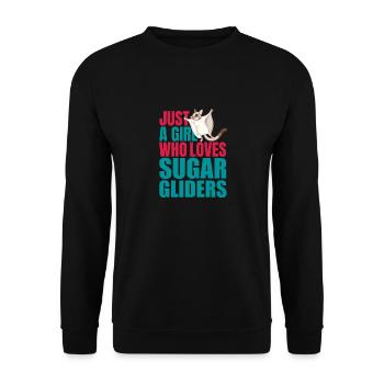NUR EIN MÄDCHEN, DAS ZUCKERGLEITER LIEBT - Unisex Pullover - Schwarz - Vorne - Alina (178cm) & Michal (187cm)