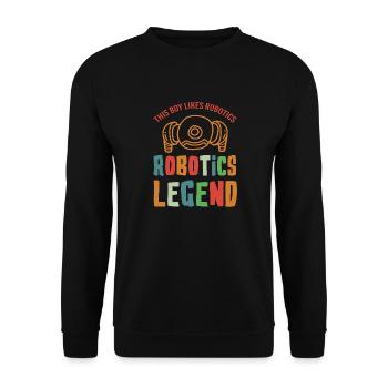 Robotics Legend Mechanic Engineer Robot - Unisex Sweatshirt - black - Front - Alina (178cm) & Michal (187cm)