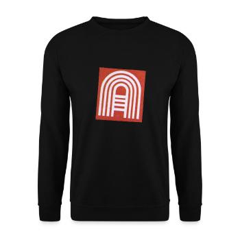 typography Letter A - Unisex Sweatshirt - black - Front - Alina (178cm) & Michal (187cm)