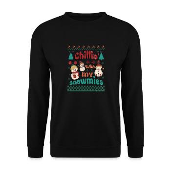 Christmas With My Snowmies - Unisex Sweatshirt - black - Front - Alina (178cm) & Michal (187cm)