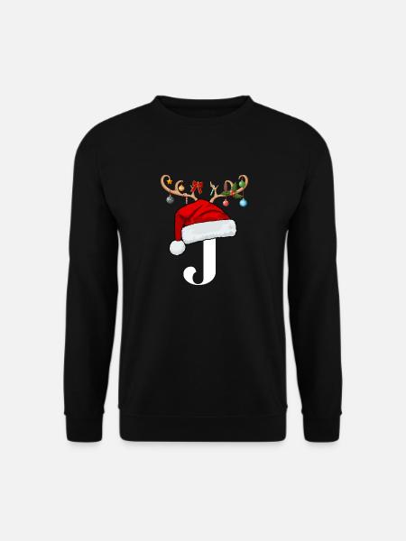 Brief J Weihnachtsmütze - Unisex Pullover - Schwarz