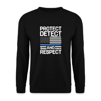 Protect Detect And Respect - Police Dog Training - Unisex Sweatshirt - black - Front - Alina (178cm) & Michal (187cm)