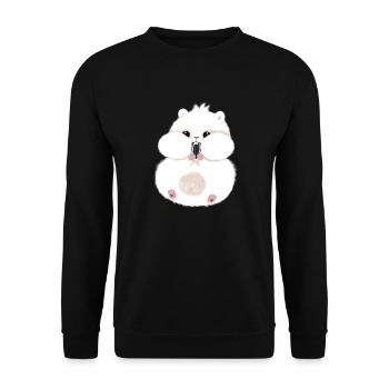 Hamster Marshmallow 🐹 - Unisex Pullover - Schwarz - Vorne - Alina (178cm) & Michal (187cm)