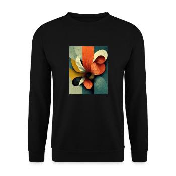 Flower bauhaus Style Vintage - Unisex Sweatshirt - black - Front - Alina (178cm) & Michal (187cm)
