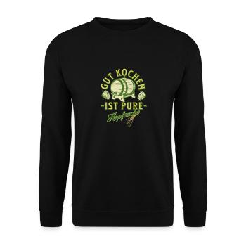 Hopfsache Design - Unisex Pullover - Schwarz - Vorne - Alina (178cm) & Michal (187cm)