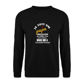 Je suis un papa bricoleur - Sweat-shirt Unisexe - noir - Devant - Alina (178cm) & Michal (187cm)