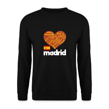 Madrid - Unisex Pullover - Schwarz - Vorne - Alina (178cm) & Michal (187cm)