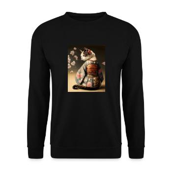 chatmurai 10 - Unisex Sweatshirt - black - Front - Alina (178cm) & Michal (187cm)