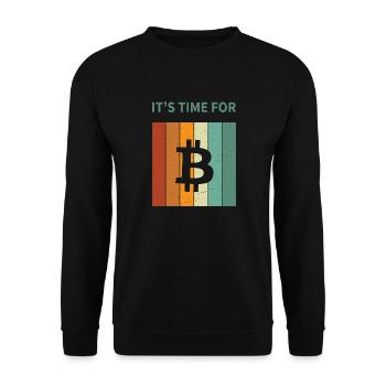 Bitcoin - Unisex Pullover - Schwarz - Vorne - Alina (178cm) & Michal (187cm)