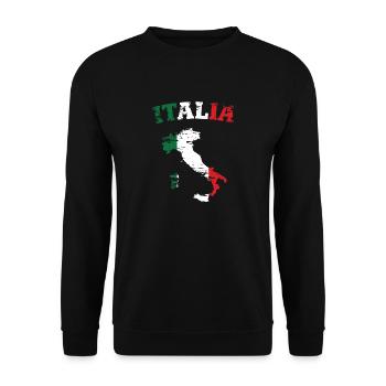 Italy Map Flag Used - Unisex Sweatshirt - black - Front - Alina (178cm) & Michal (187cm)