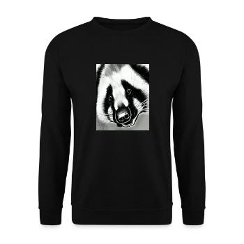 Badger (in german Dachs) cool portrait drawing - Unisex Sweatshirt - black - Front - Alina (178cm) & Michal (187cm)