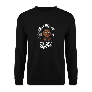 Good morning coffee coffee bean coffee specialty - Unisex Sweatshirt - black - Front - Alina (178cm) & Michal (187cm)