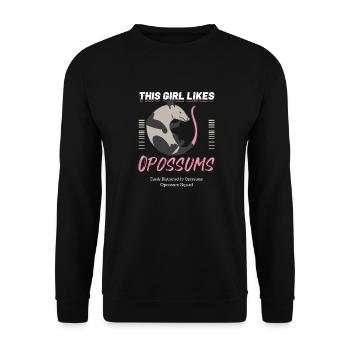 Une fille aime les opossum, les rongeurs, les - Sweat-shirt Unisexe - noir - Devant - Alina (178cm) & Michal (187cm)