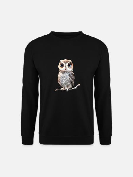 süße Eule - digital painting - Unisex Pullover - Schwarz