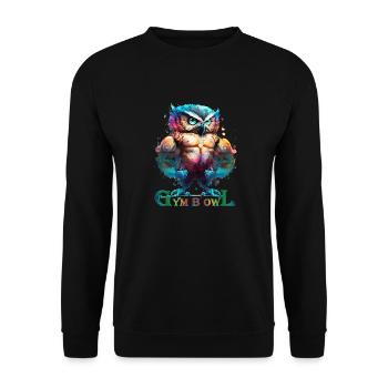 Gym B Owl - Gymbowl - Kraftsport Eule - No Pain... - Unisex Pullover - Schwarz - Vorne - Alina (178cm) & Michal (187cm)