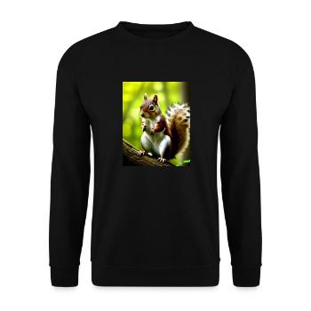 Cool Comic Portrait wild red squirrel majestic - Unisex Sweatshirt - black - Front - Alina (178cm) & Michal (187cm)