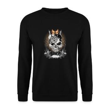 Crâne avec couronne - Sweat-shirt Unisexe - noir - Devant - Alina (178cm) & Michal (187cm)