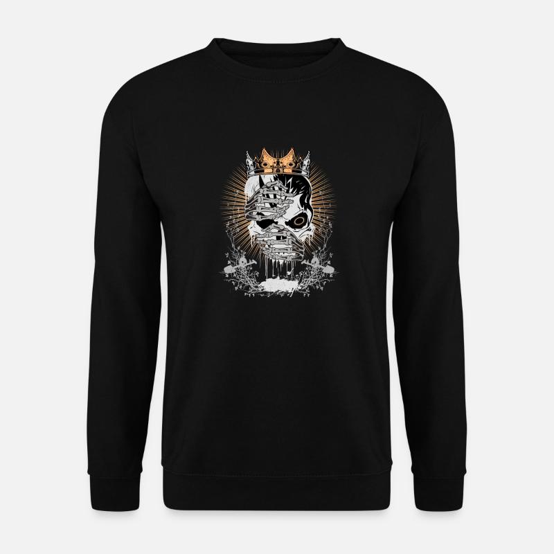 Totenkopf mit Krone - Unisex Pullover - Schwarz