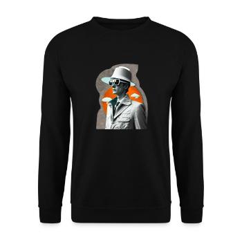 Retro Flash No46 - Unisex Pullover - Schwarz - Vorne - Alina (178cm) & Michal (187cm)