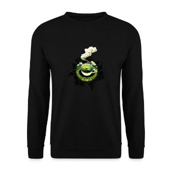 Cup of Tea I Green Tea Motif Gift Tea Lovers - Unisex Sweatshirt - black - Front - Alina (178cm) & Michal (187cm)