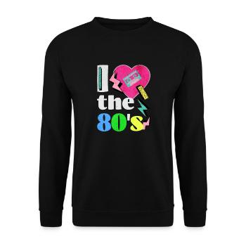 Ich liebe die 80er - Unisex Pullover - Schwarz - Vorne - Alina (178cm) & Michal (187cm)