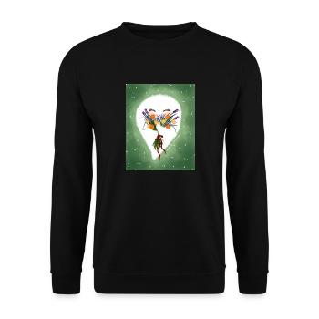 et fleurs - Sweat-shirt Unisexe - noir - Devant - Alina (178cm) & Michal (187cm)