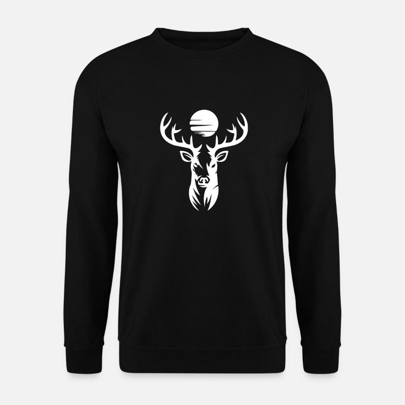 HIRSCH silhouette with moon - Unisex Sweatshirt - black