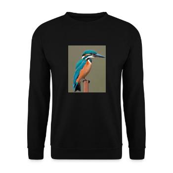 kingfisher on the branch - Unisex Sweatshirt - black - Front - Alina (178cm) & Michal (187cm)