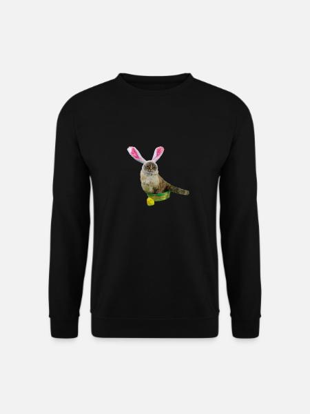 Cat gift idea, Easter gift for man & woman - Unisex Sweatshirt - black