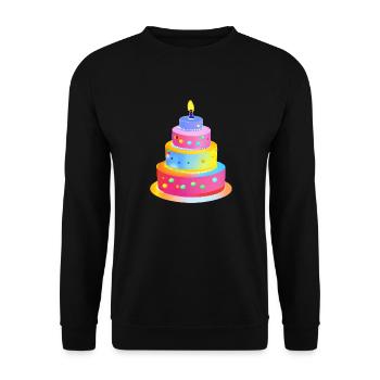 Geburtstag Geburtstagsfeier Baby Geburtstagstorte - Unisex Pullover - Schwarz - Vorne - Alina (178cm) & Michal (187cm)