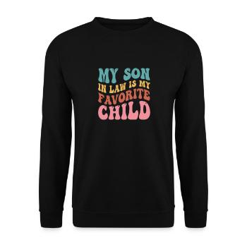 Mein Schwiegersohn ist mein Lieblingskind - Unisex Pullover - Schwarz - Vorne - Alina (178cm) & Michal (187cm)
