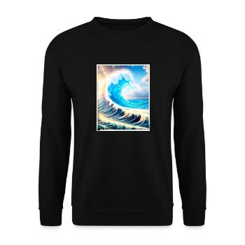 Perfect Wave #002f - Unisex Pullover - Schwarz - Vorne - Alina (178cm) & Michal (187cm)