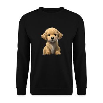 Hundebesitzer Golden Retriever Hundewelpe Hunde - Unisex Pullover - Schwarz - Vorne - Alina (178cm) & Michal (187cm)