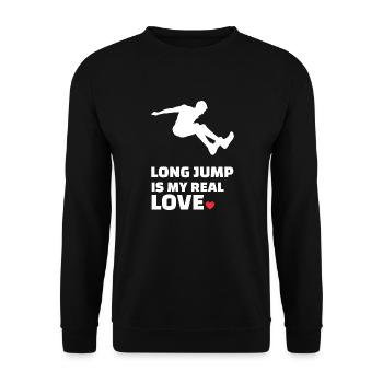 Ich Liebe Weitsprung - Unisex Pullover - Schwarz - Vorne - Alina (178cm) & Michal (187cm)