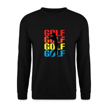 Golf Golffan Golfliebhaber Golfliebe buntes Design - Unisex Pullover - Schwarz - Vorne - Alina (178cm) & Michal (187cm)