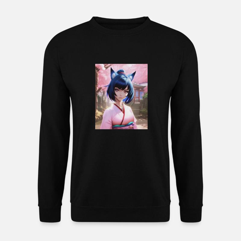 Sakura Neko girl - Unisex Pullover - Schwarz