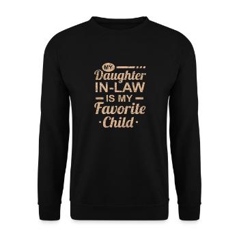 Der Muttertag von meiner Schwiegertochter ist mein Favorit - Unisex Pullover - Schwarz - Vorne - Alina (178cm) & Michal (187cm)