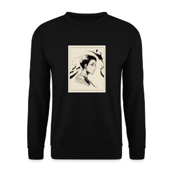 My Manga Waifu - Unisex Sweatshirt - black - Front - Alina (178cm) & Michal (187cm)